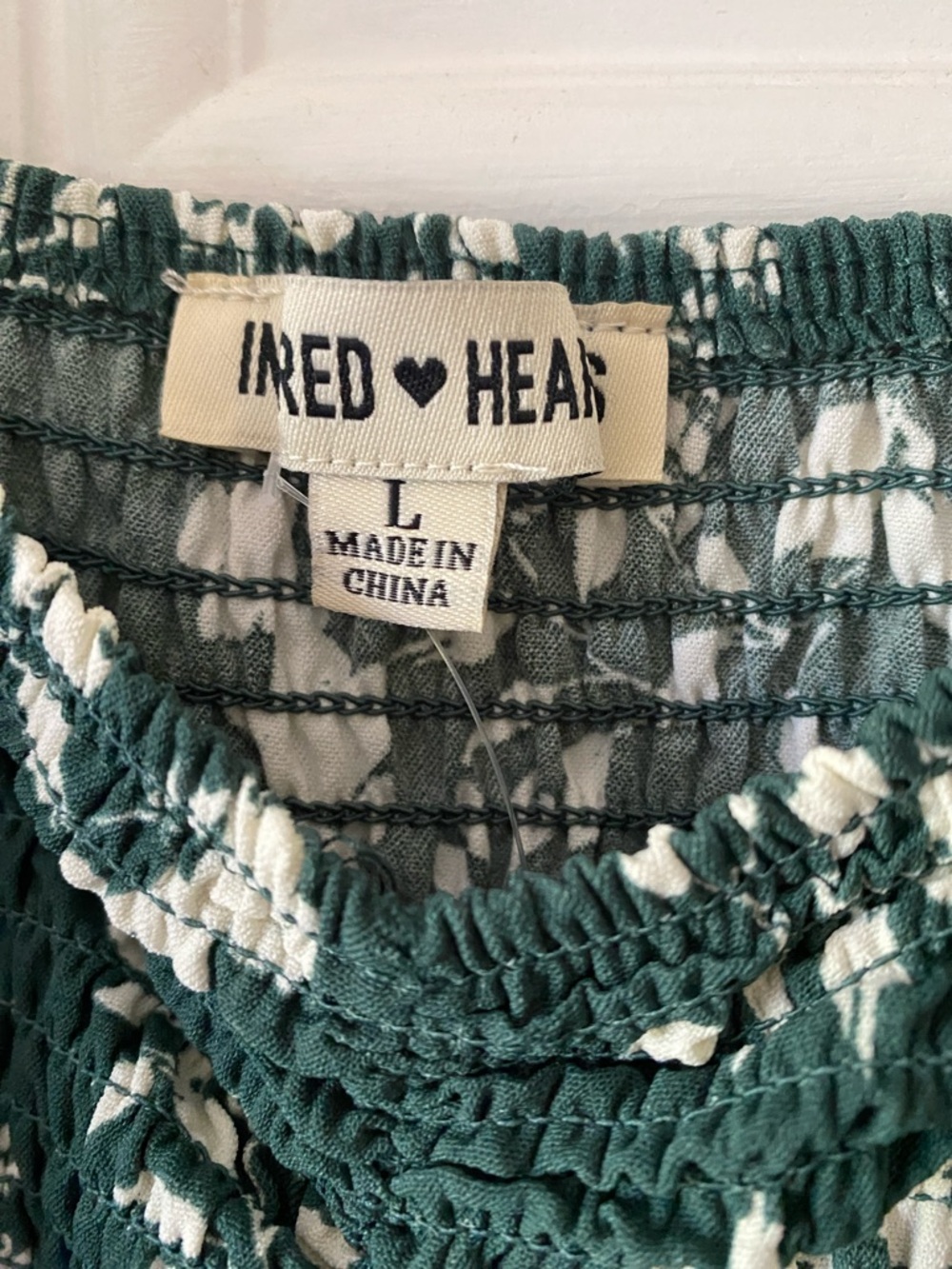 Inspired Hearts Green Floral Smocked Jumpsuit NWT - Picture 6 of 7